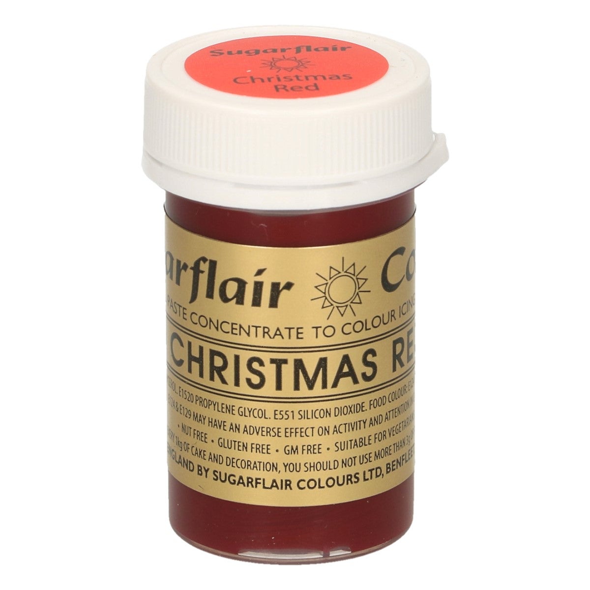 Sugarflair Eetbare Kleurstof Pasta Kerstrood 25g