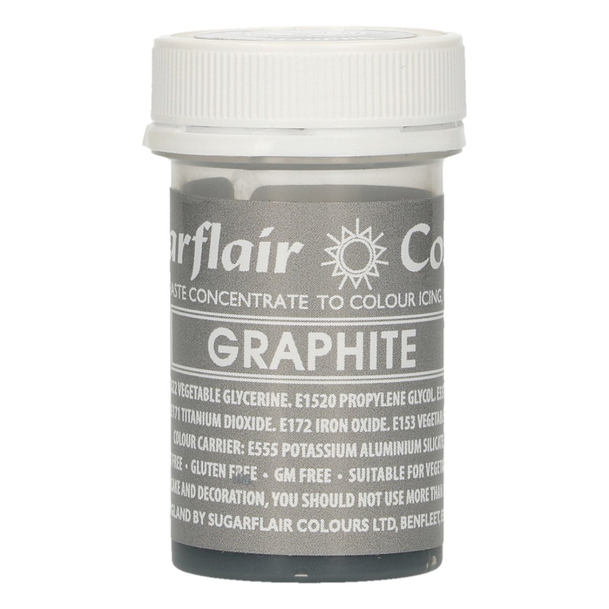 Sugarflair Eetbare Kleurstof Pasta Grafietgrijs 25g