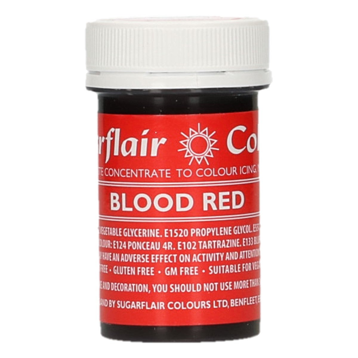 Sugarflair Eetbare Kleurstof Pasta Bloedrood 25g