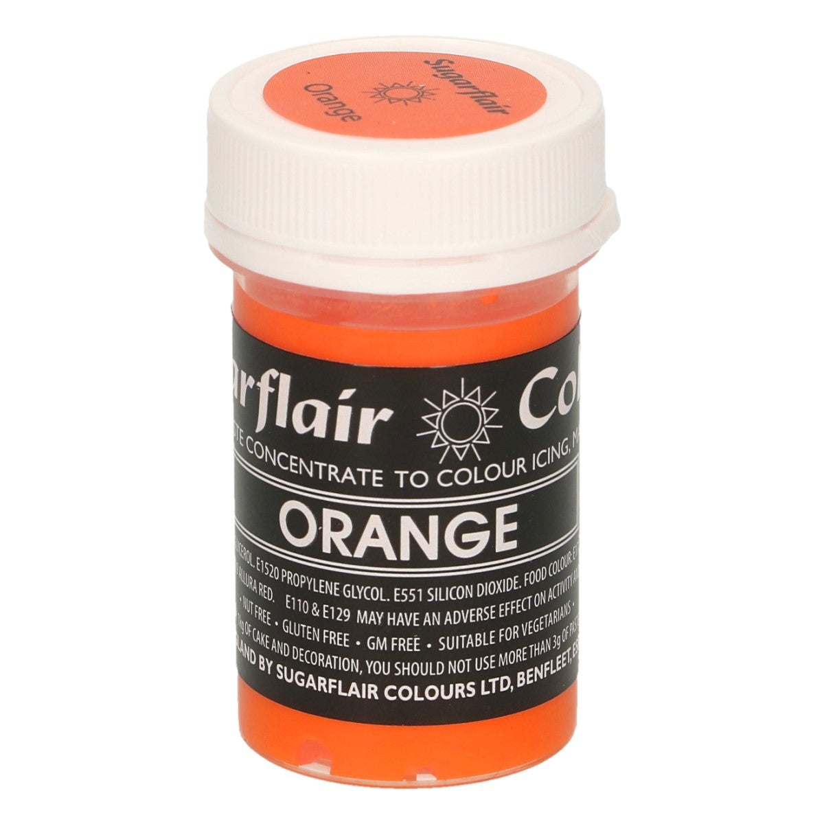 Sugarflair Eetbare Kleurstof Pasta Oranje 25g