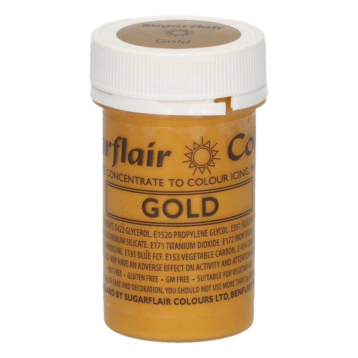 Sugarflair Eetbare Kleurstof Pasta Satijn Goud 25g
