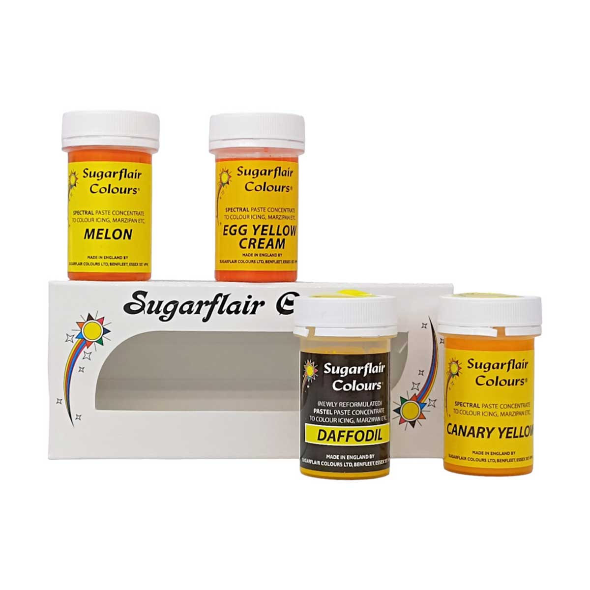 Sugarflair Paste Colour Mix Geel Set/4