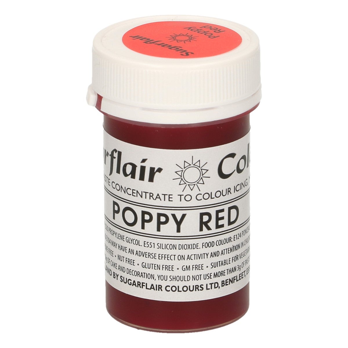 Sugarflair Eetbare Kleurstof Pasta Papaver Rood25g