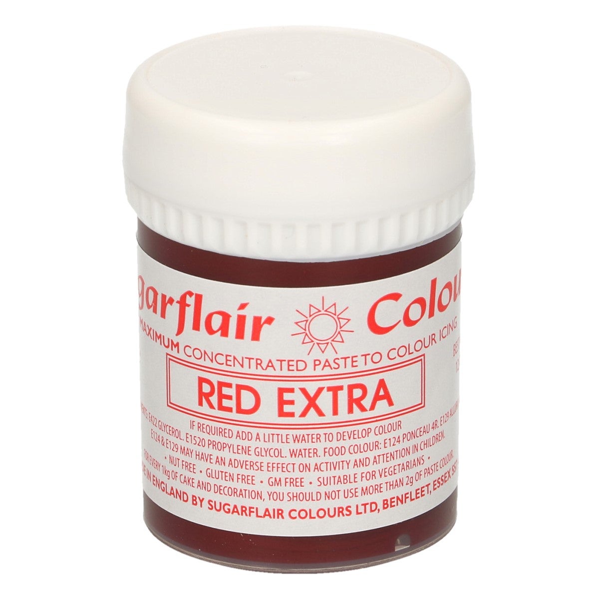 Sugarflair Geconcentreerde Eetbare Kleurstof Rood Extra 42g