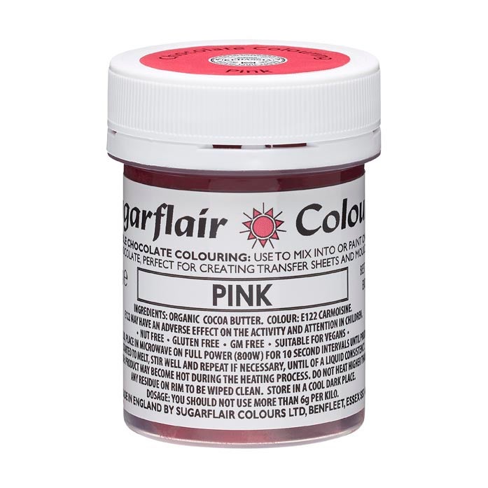 Sugarflair Chocolade Kleurstof Roze 35g