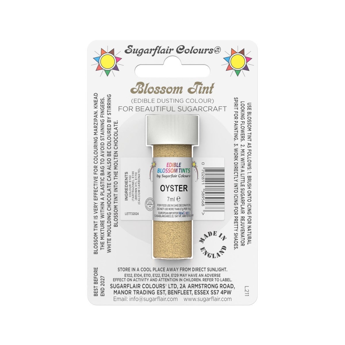 Sugarflair Eetbare Kleurpoeder Oyster 7ml