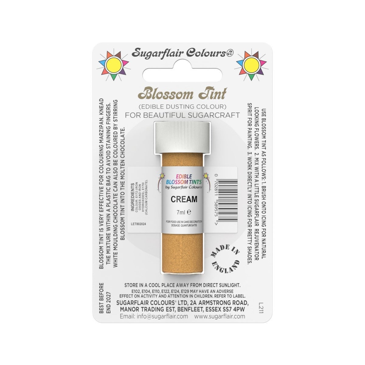Sugarflair Eetbare Kleurpoeder Crème 7ml