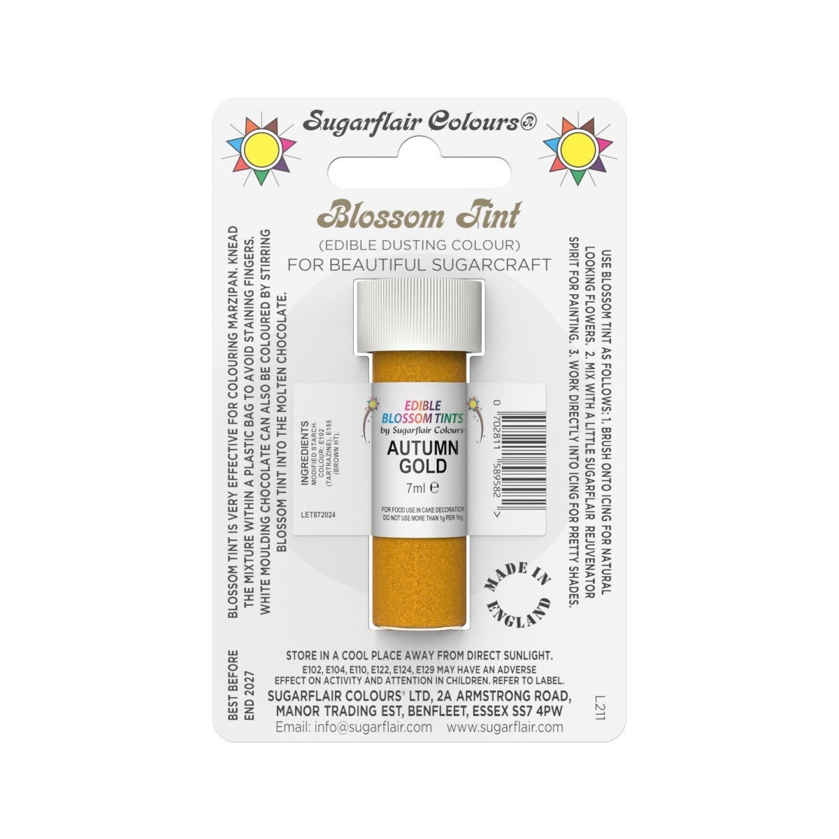 Sugarflair Eetbare Kleurpoeder Herfstgoud 7ml