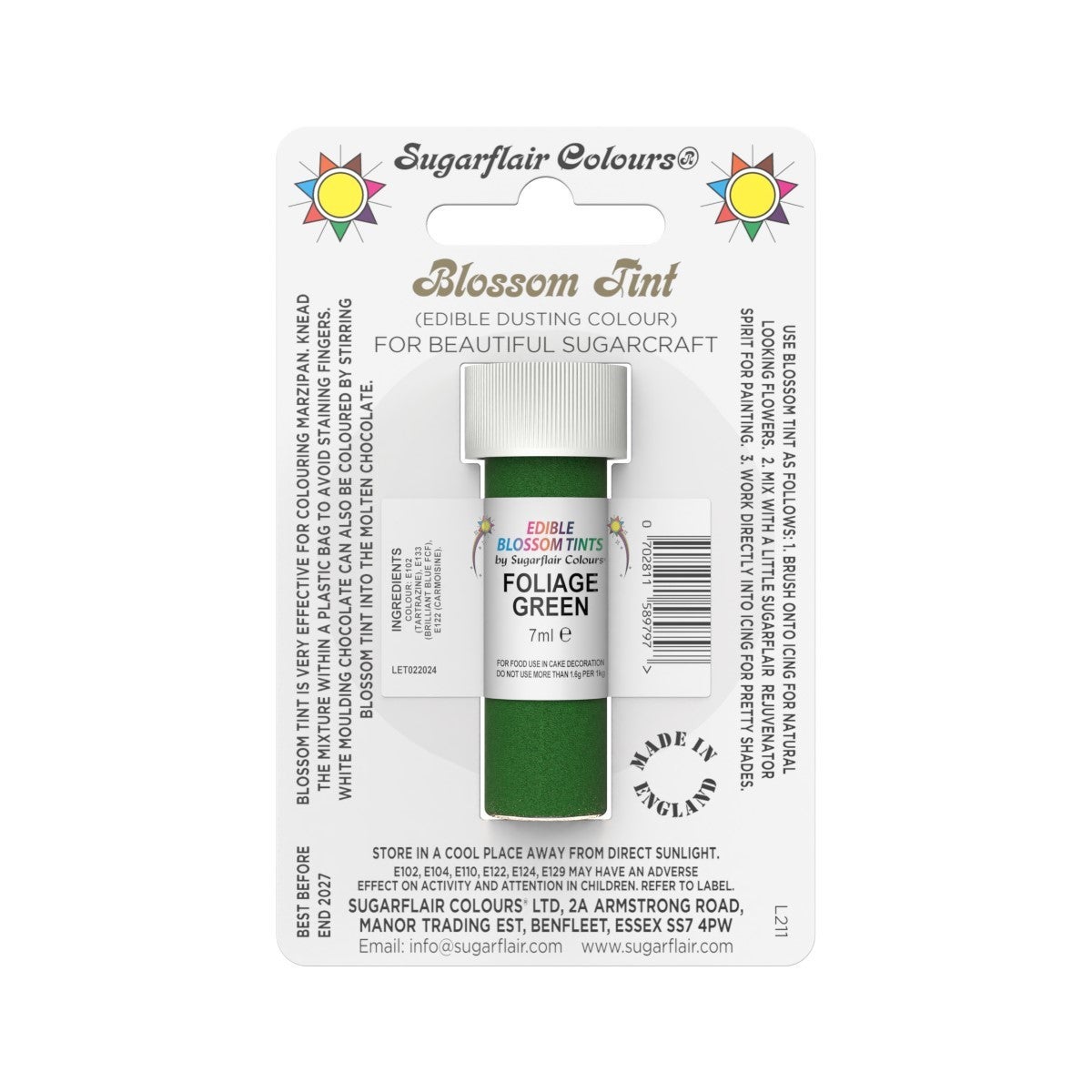 Sugarflair Eetbare Kleurpoeder Bladgroen 7ml