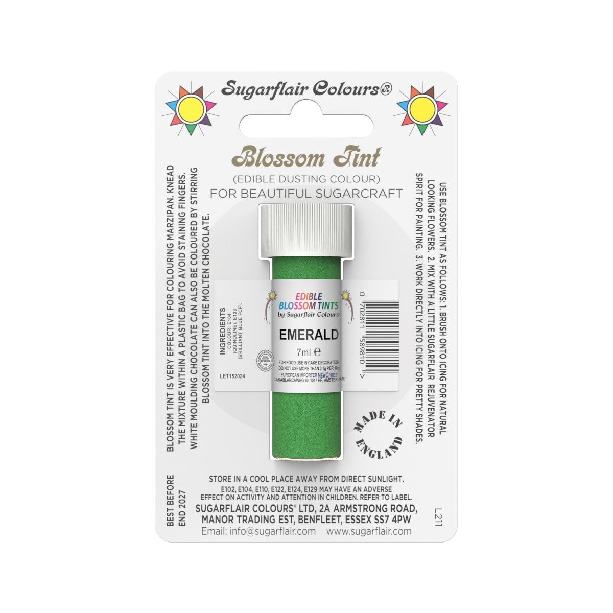 Sugarflair Eetbare Kleurpoeder Emeraldgroen 7ml