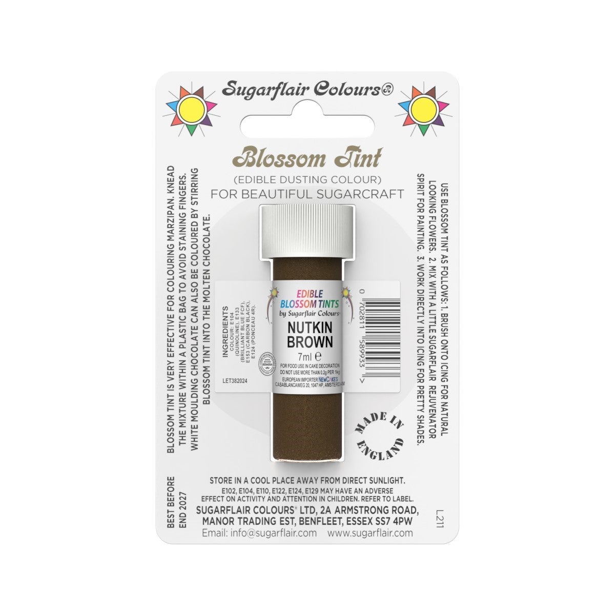 Sugarflair Eetbare Kleurpoeder Eekhoorn Bruin 7ml