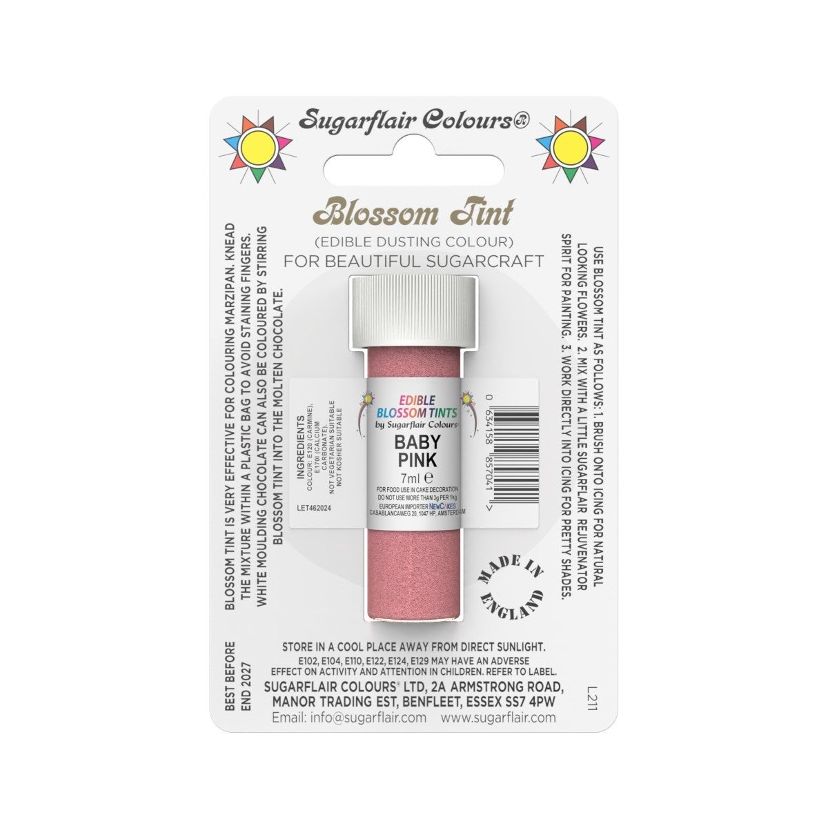 Sugarflair Eetbare Kleurpoeder Babyroze 7ml