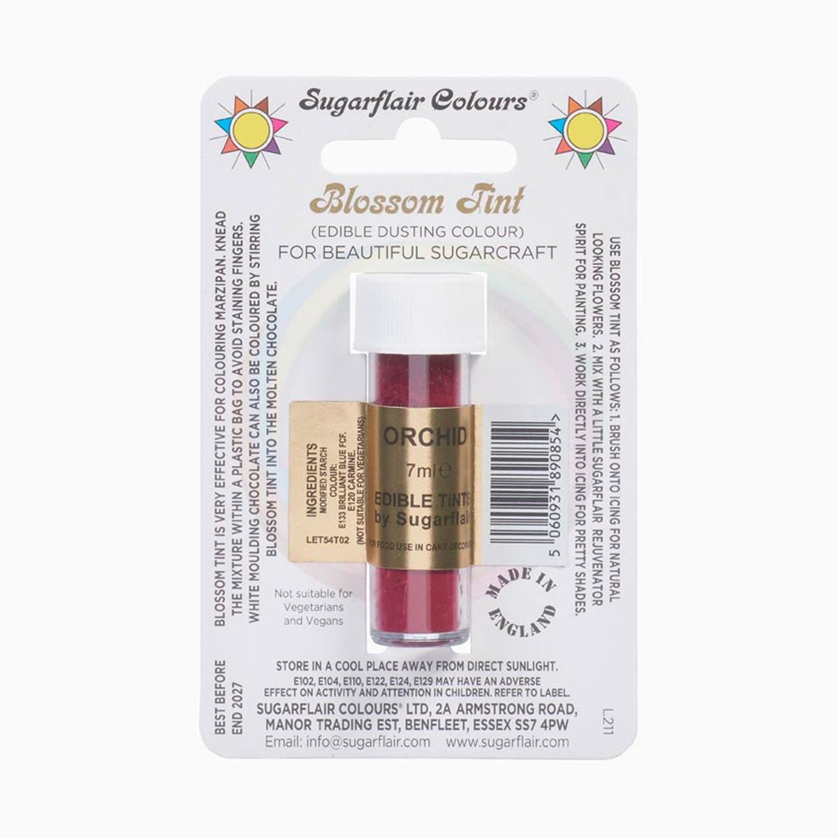 Sugarflair Eetbare Kleurpoeder Paars Orchidee 7ml