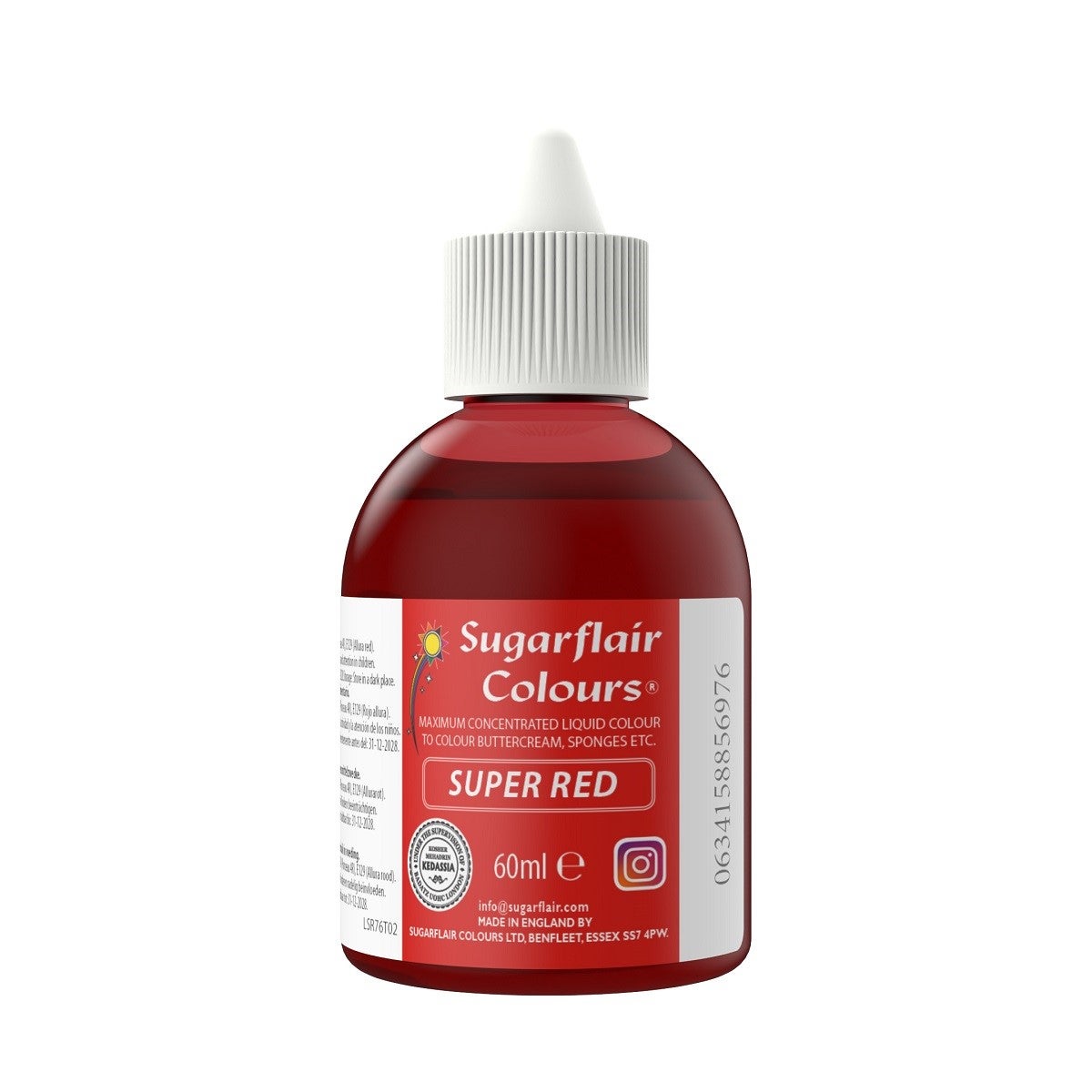 Sugarflair Vloeibare Voedselkleurstof Super Rood 60ml