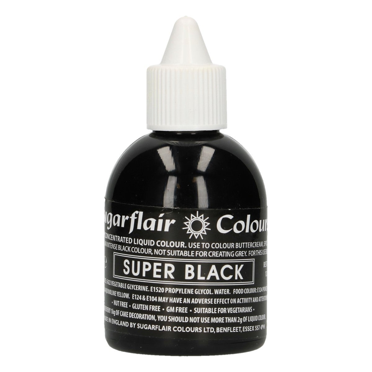 Sugarflair Vloeibare Voedselkleurstof Super Zwart 60ml