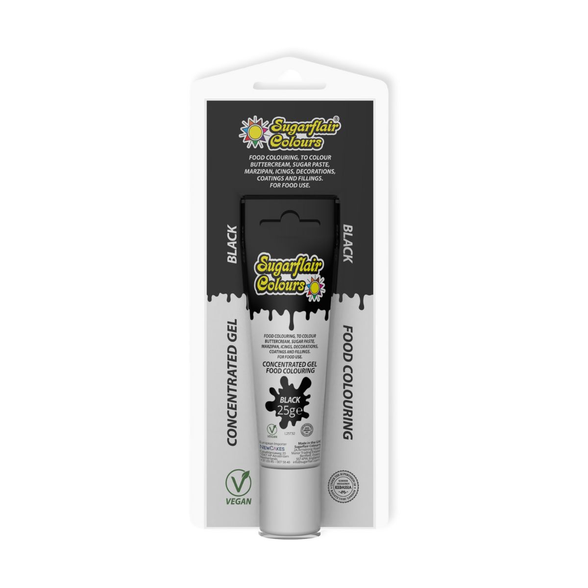 Sugarflair Gel Colour Tube Zwart 25 g