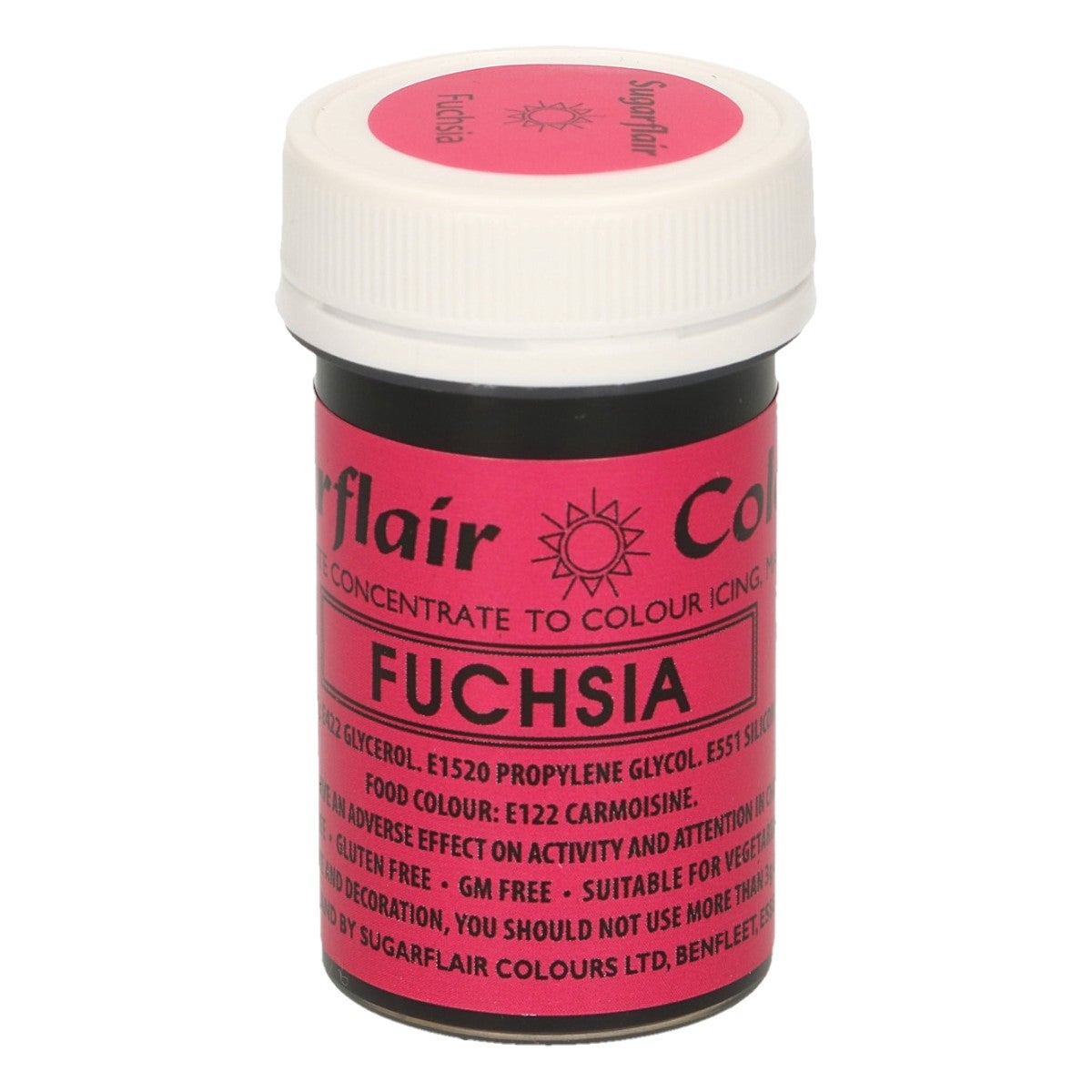 Sugarflair Eetbare Kleurstof Pasta Fuchsia Roze 25g