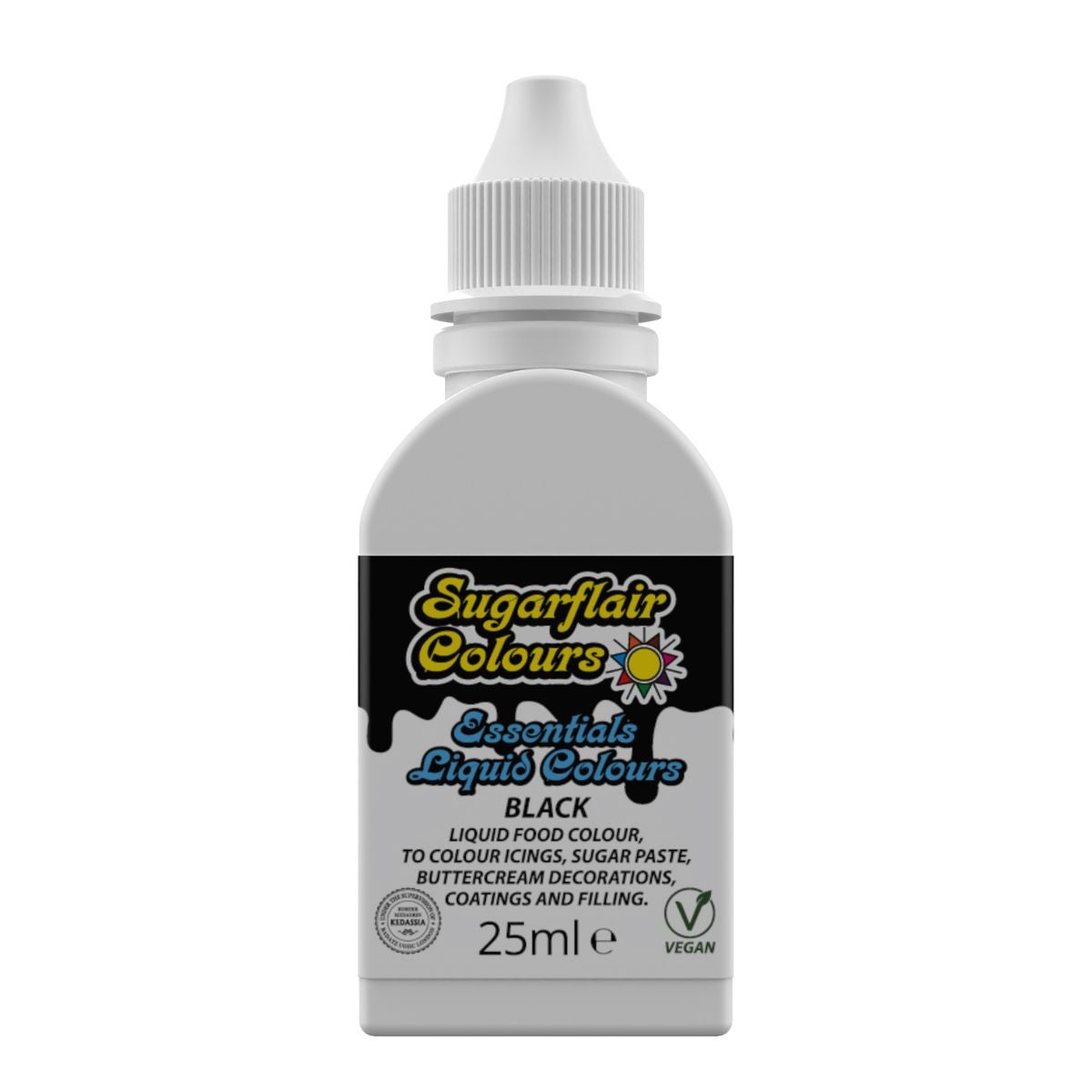 Sugarflair Liquid Colour Zwart 25 ml