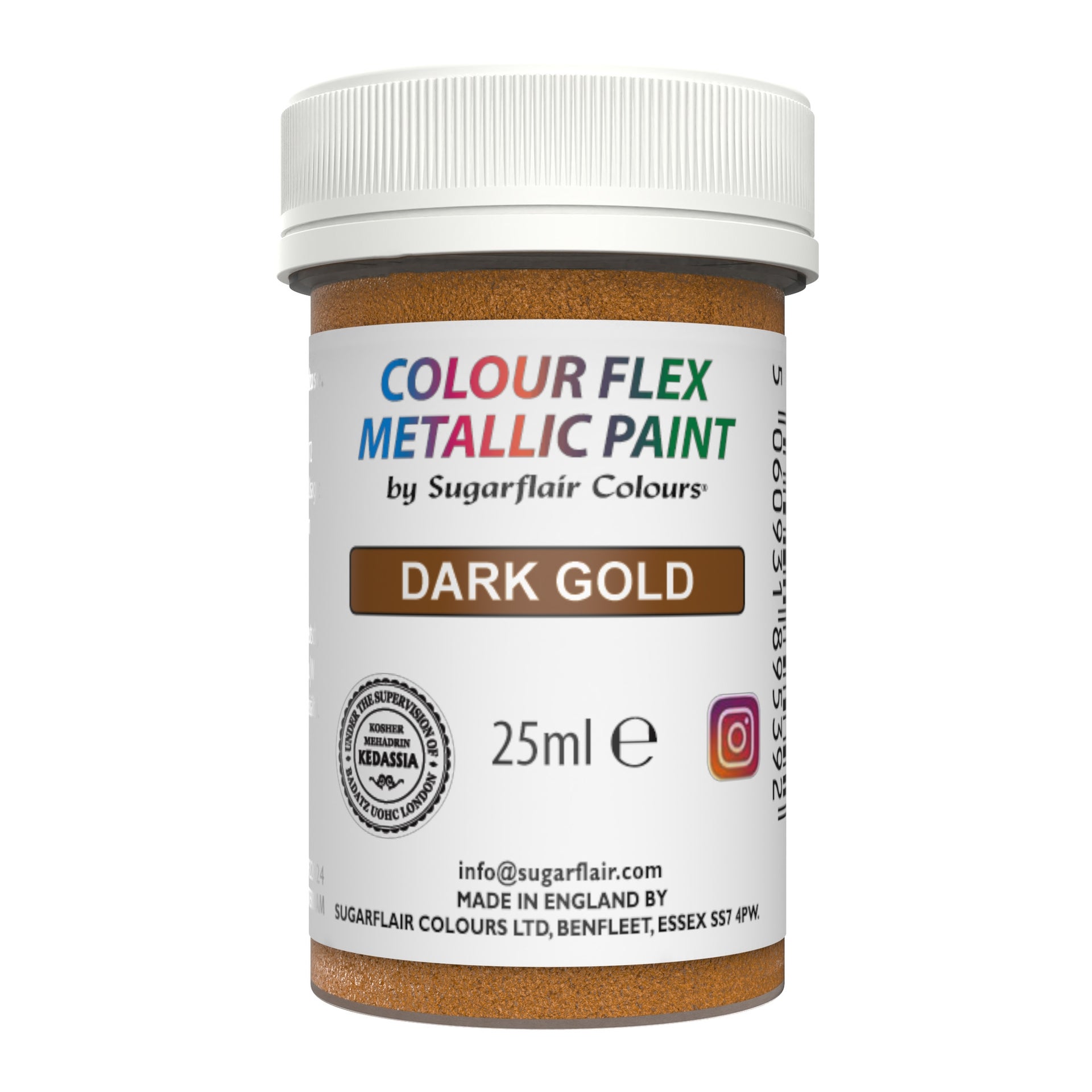 Sugarflair Eetbare Metallic Verf - Donker Goud 25ml