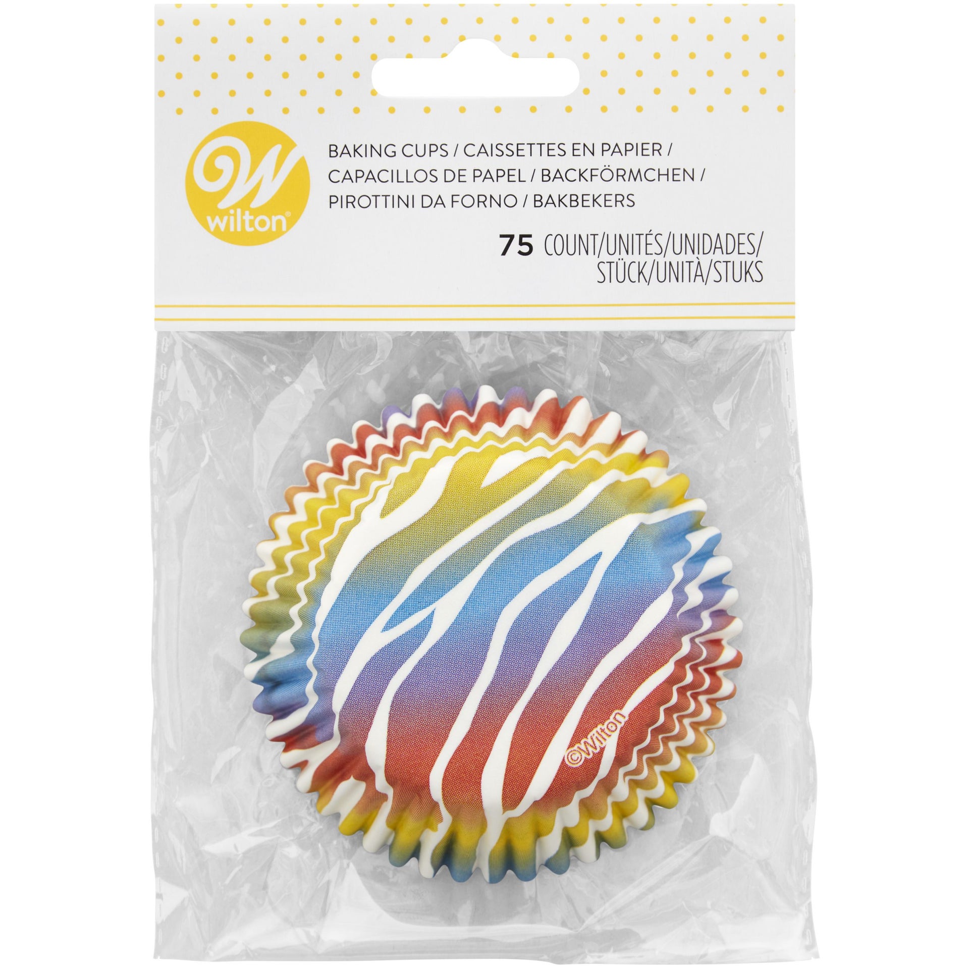 Wilton Cupcakevormpjes Zebra Kleurrijk pk/75