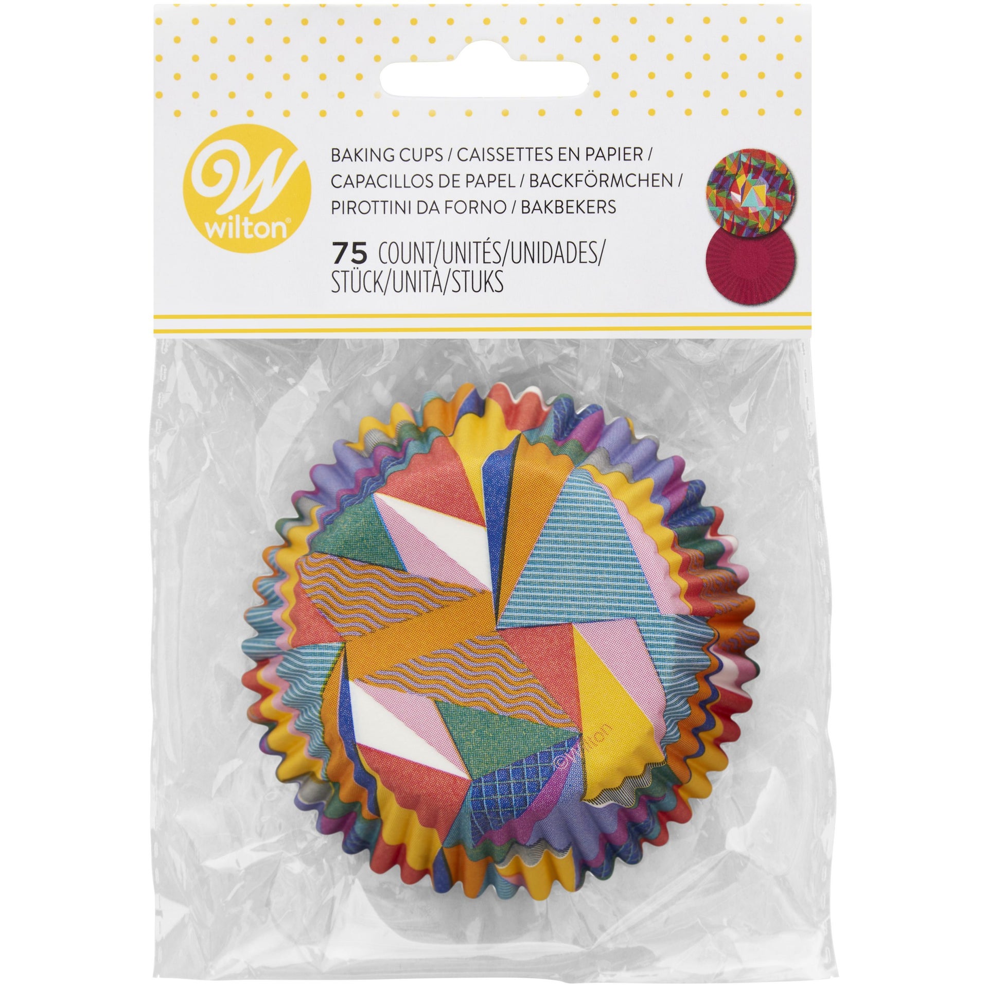 Wilton Cupcakevormpjes Kleurrijke Driehoeken pk/75