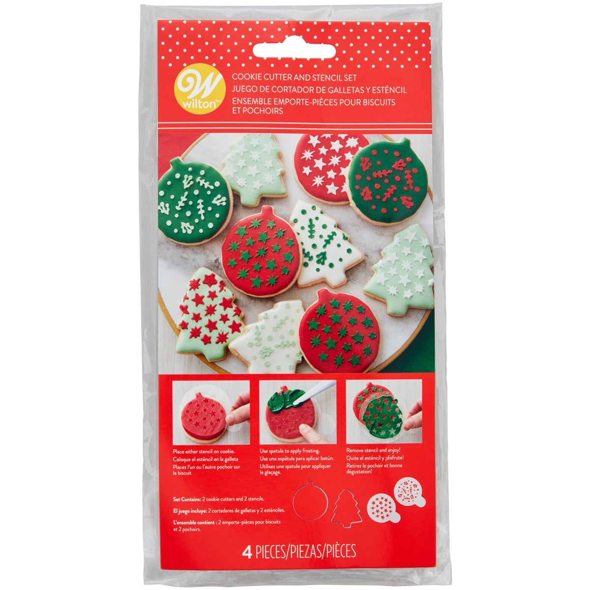 Wilton Koekjes Uitsteker & Stencil Set/4