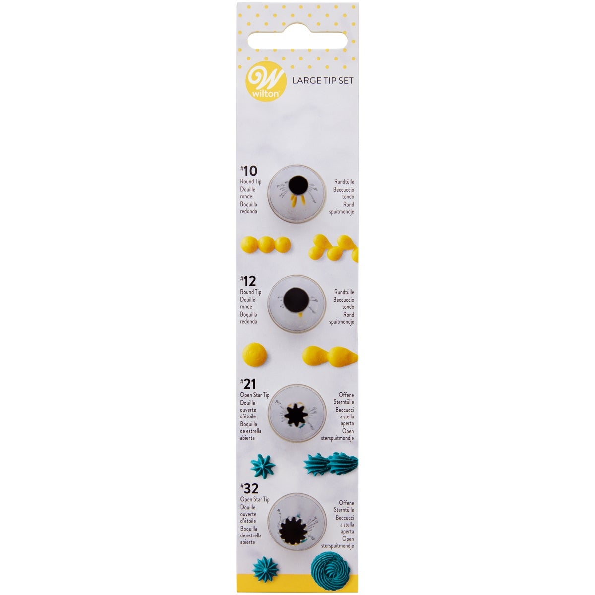 Wilton Decorating Tip Set Large #010, #012, #021, #032