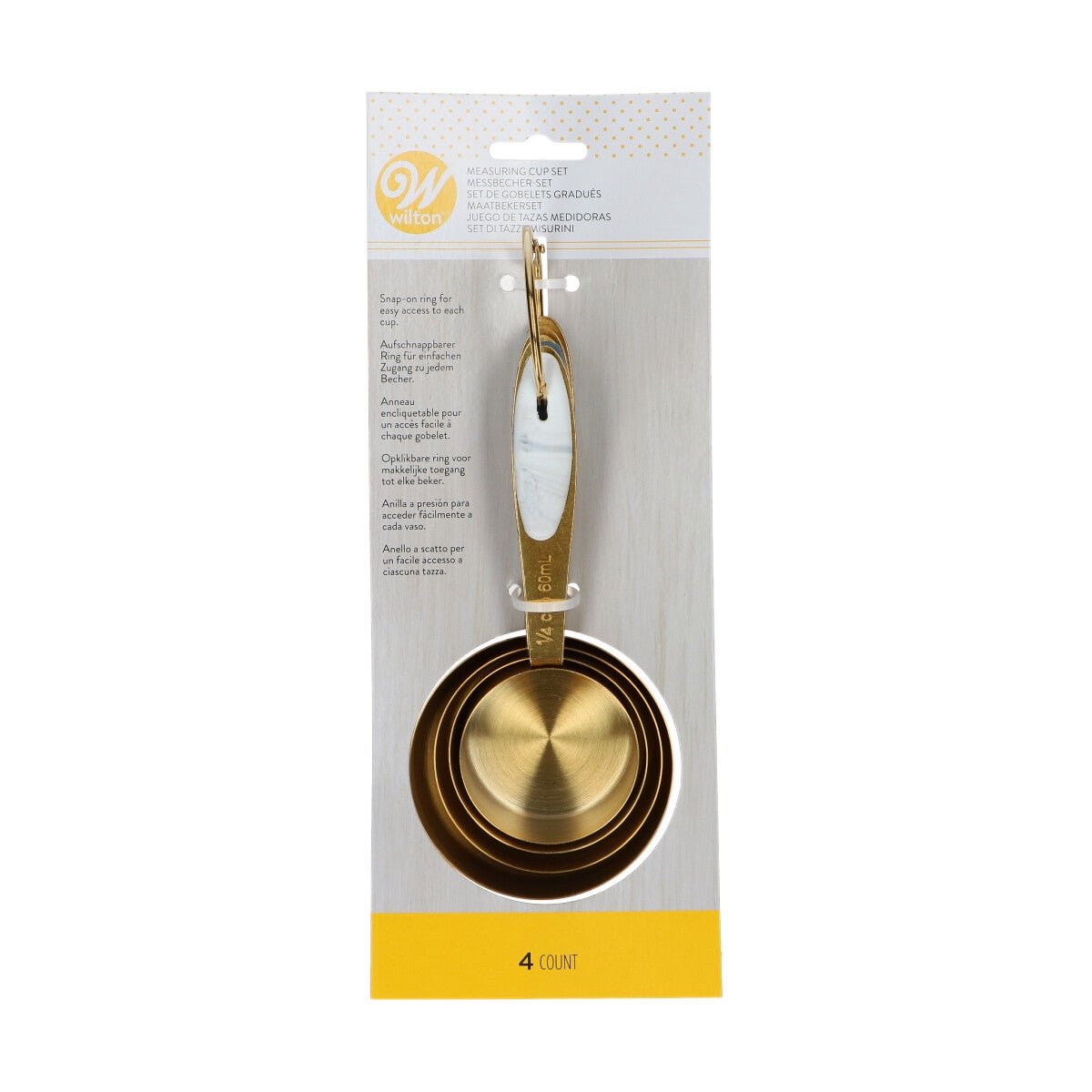 Wilton Gouden Metalen Maatbekers 4 stuks