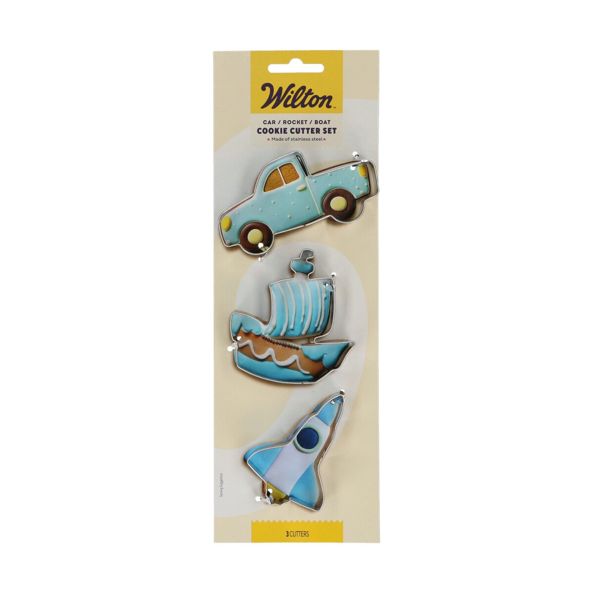 Wilton Koekjesuitsteker Auto - Raket - Schip set/3