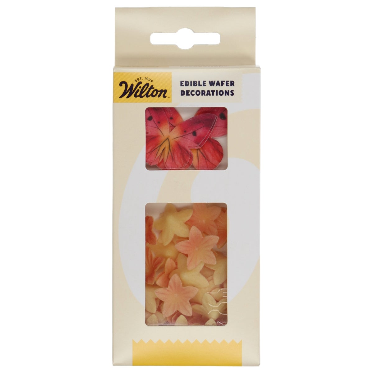 Wilton Eetbare Papieren Decoraties Bloemen & Vlinders Oranje Roze set/30