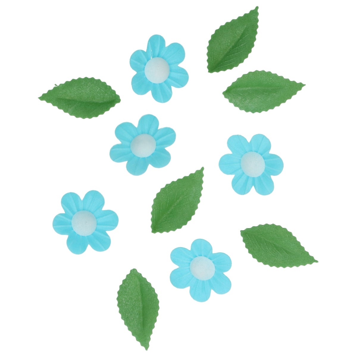 Wilton Eetbare Papieren Decoraties Bloemen & Bladeren Blauw set/11